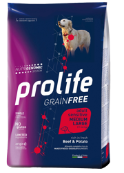 Prolife Grainfree Sensitive Adult Manzo E Patate-Medium/Large-10kg