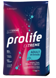 Prolife Extreme Adult -Salmone,Trota,Storione E Legumi-10kg