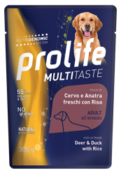 Prolife Multitaste Adulto -Cervo, Anatra e Riso-300g