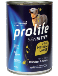 Prolife Sensitive Adult Medium/Large-Renna E Patate-400g