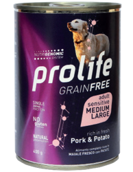 Prolife Grainfree Sensitive Adult Medium/Large-Maiale e Patate-800g