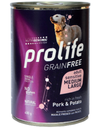 Prolife Grainfree Sensitive Adult Medium/Large-Maiale E Patate-400g