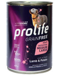 Prolife Grainfree Sensitive Adult Medium/Large -Agnello e Patate-400g