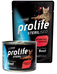 Prolife Sterilised Grainfree Sensitive Adult -Manzo-85g
