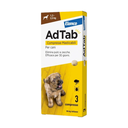 AdTab Compresse Masticabili Cani - Da 1,3kg a 2,5kg