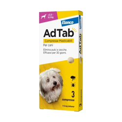 AdTab Compresse Masticabili Cani - Da 2,5kg a 5,5kg