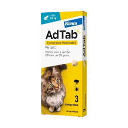 AdTab Compresse Masticabili Gatti - Da 2kg a 8kg