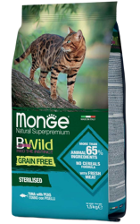 Monge BWild Grain Free Cat Sterilizzato - Tonno con Piselli - 1.5 Kg