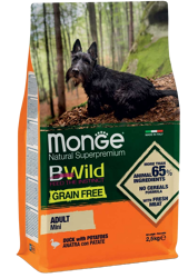 Monge BWild Grain Free Dog Anatra con Patate - Mini - 2.5 Kg