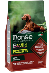 Monge BWild Grain Free Dog Agnello con Patate e Piselli - All Breeds - 2.5 Kg