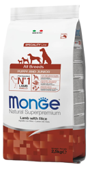 Monge Dog Puppy e Junior Agnello con Riso - All Breeds - 12 Kg