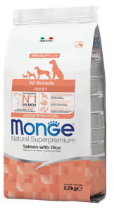 Monge Dog Salmone con Riso, All Breeds, 12 Kg