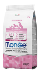 Monge Dog Puppy e Junior Maiale con Riso e Patate - All Breeds - 12 Kg