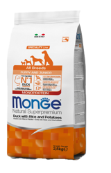 Monge Dog Puppy e Junior Anatra con Riso e Patate - All Breeds - 2.5 Kg