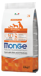 Monge Dog Anatra con Riso e Patate - All Breeds - 2.5 Kg