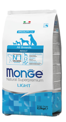 Monge Dog Light Salmone con Riso-All Breeds-2.5 Kg
