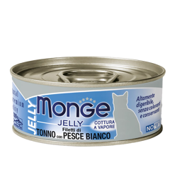 Monge Cat Jelly Filetti - Tonno con Pesce Bianco - 80 g