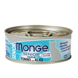 Monge Cat Jelly Filetti Senior - Tonno con Alici - 80 g