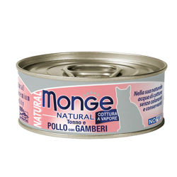 Monge Cat Naturale - Tonno con Pollo e Gamberetti - 80 g