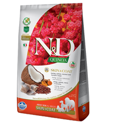 N&D QUINOA Dog Adult Skin&Coat - Medium Maxi Aringa, Cocco e Curcuma - 7 kg
