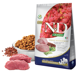 N&D QUINOA Dog Adult Weight Management - Medium Maxi Agnello, Broccoli e Asparagi - 7kg
