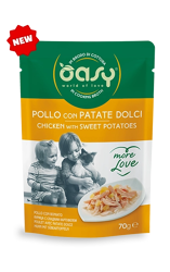 Oasy Wet Cat More Love -Pollo con Patate Dolce - 70g