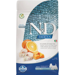 N&D OCEAN Dog Adult Merluzzo, Zucca e Arancia - Mini - 800g