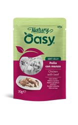 Oasy Wet Cat Natury Soft Jelly - Pollo Con Manzo - 70 g