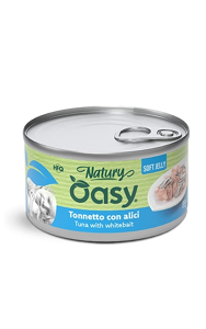Oasy Wet Cat Natury Soft Jelly, Tonnetto con Alici, 85 g