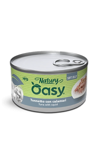 Oasy Wet Cat Natury Soft Jelly, Tonnetto Con Calamari, 150 g