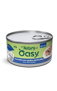 Oasy Wet Cat Natury Soft Jelly, Tonnetto Con Sardine, 150 g