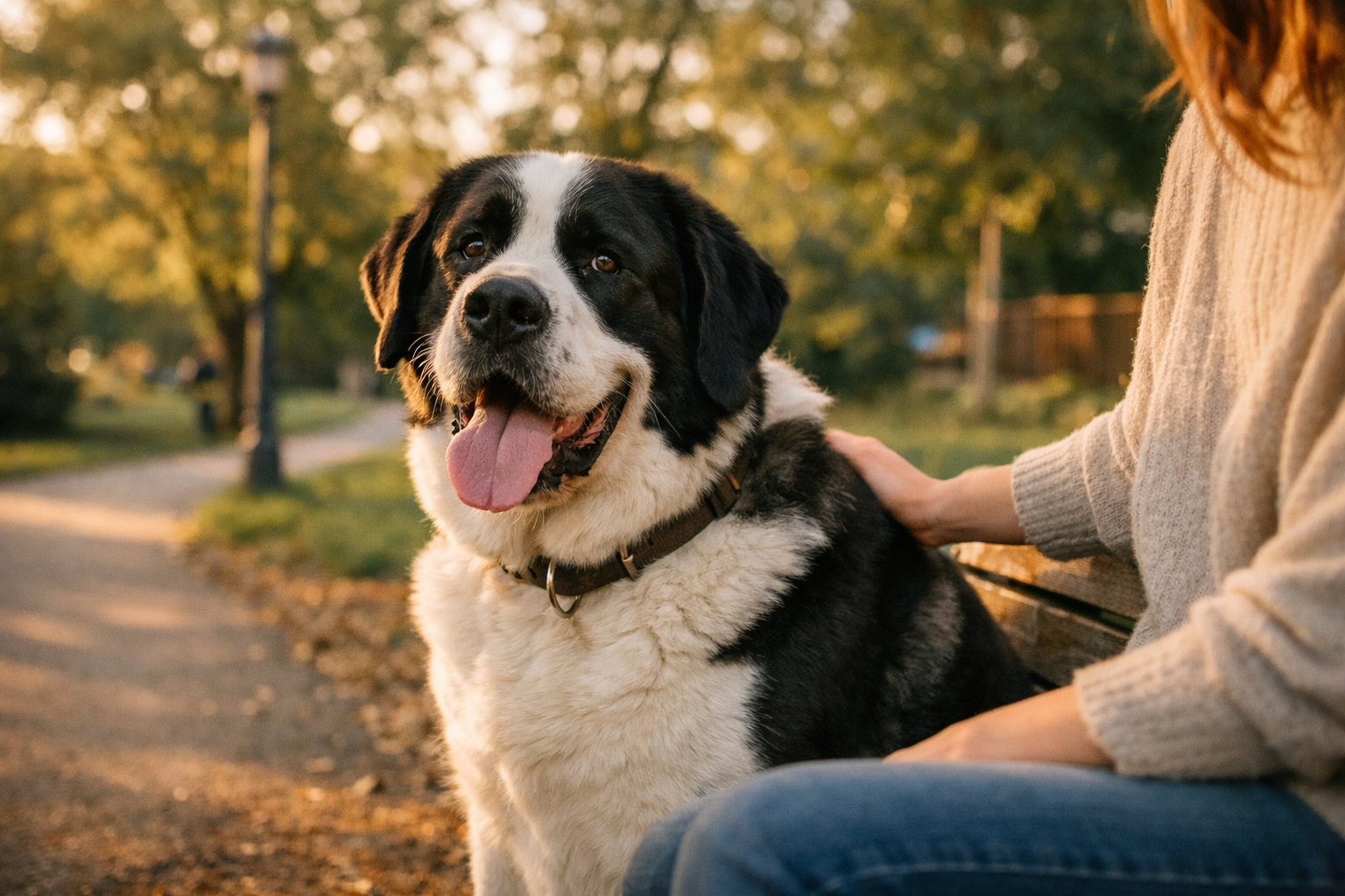 Cane sereno che gioca nel parco