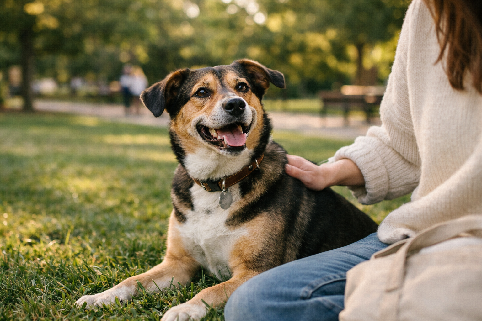 Cane adulto sereno nel parco