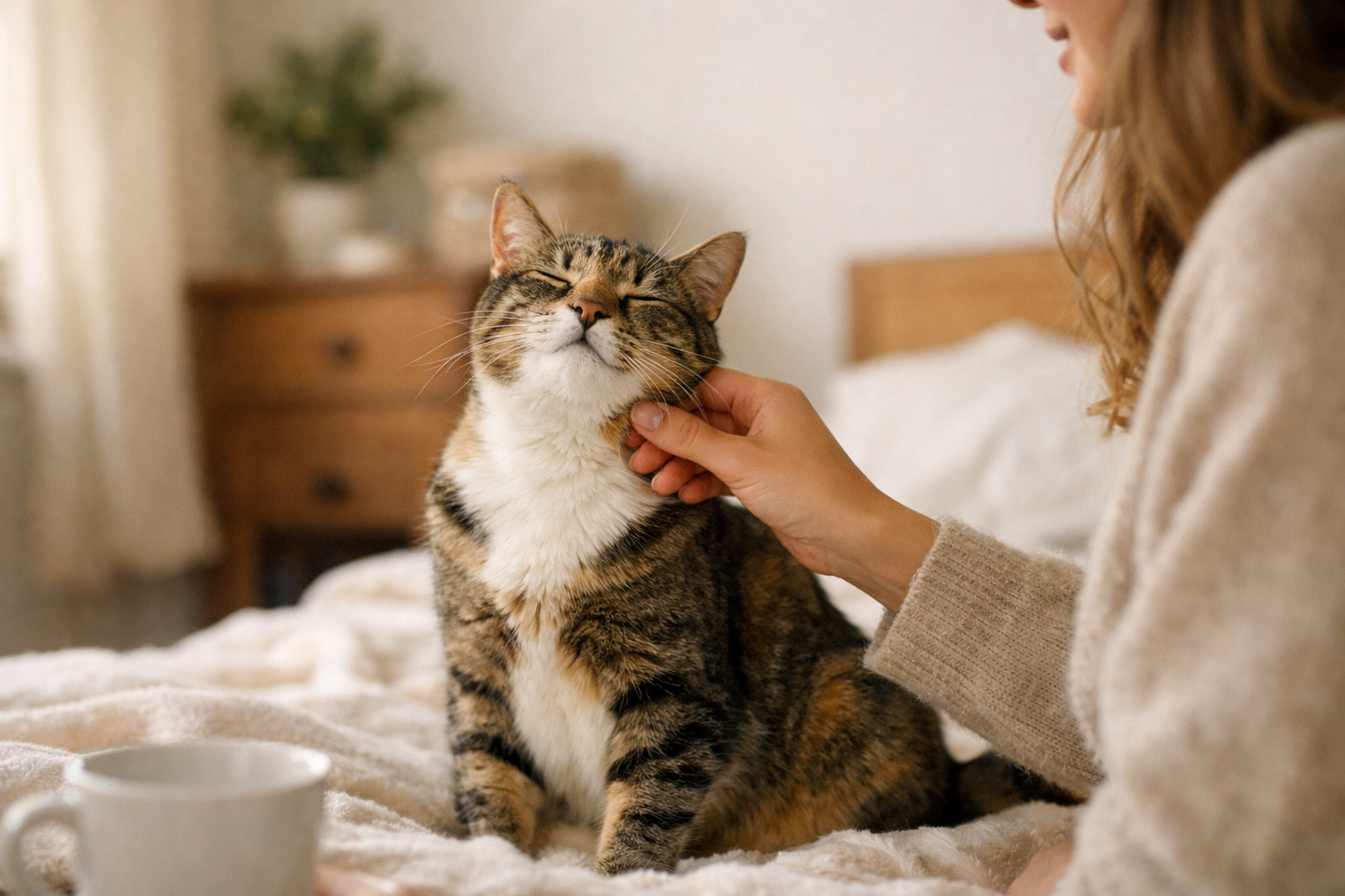 Gatto felice che mangia cibo umido