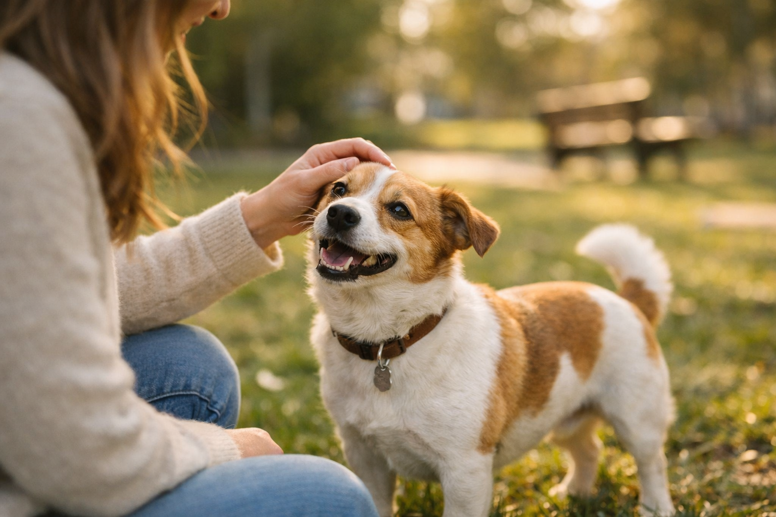 Cane sereno in un ambiente curato