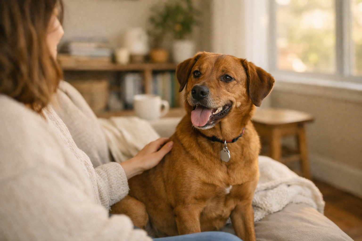 Cane felice che mangia Forza10 Solo Diet Agnello in cucina