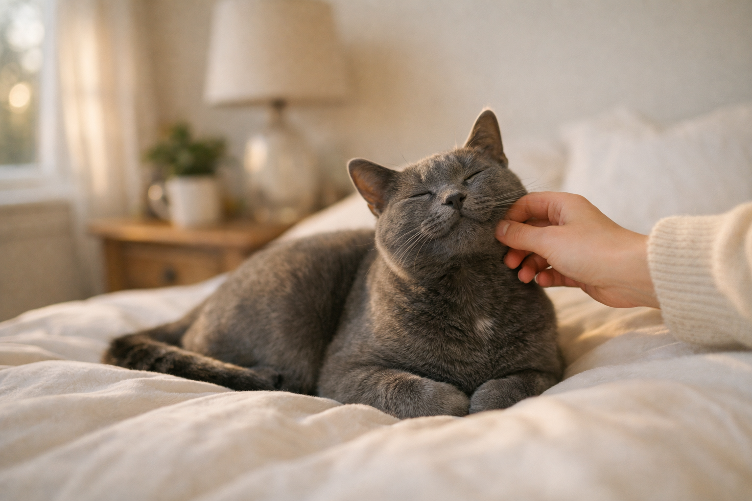 Gatto felice che mangia il cibo secco Forza10